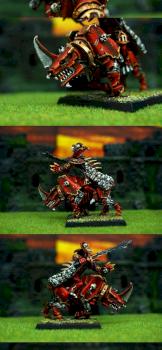 Converted Chaos Daemon Mounted Skulltaker by miss painting
