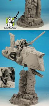 28mm / 30mm Science Fiction Knight on Jet bike - conversion / sculpture by Scibor