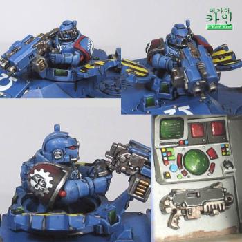 Warhammer 40k Space Marines Ultramarine Predator Crew by DKard Kain