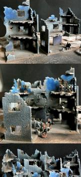War Games Terrains Ruined Buildings SET#1 28mm Fantasy 40k by GobBoss