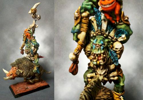 Savage Orc Great Shaman on Warboar by jormi_boced