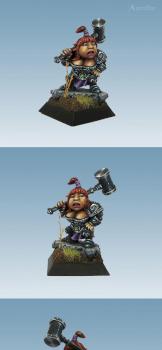 Female Tir-Na-Bor Khor Warrior Dwarf 2 by aurelio