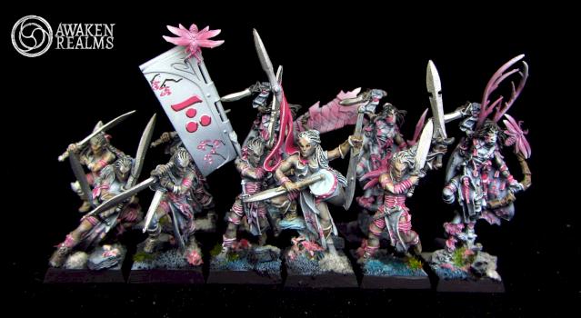 Wood Elves Wardancers japanese cherry blossom style by Awaken Realms