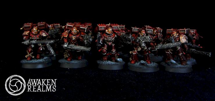 Space Marines Blood Angels Assault Squad by Awaken Realms
