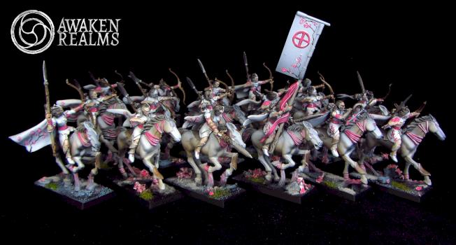 Wood Elves Glade Riders japanese cherry blossom style by Awaken Realms