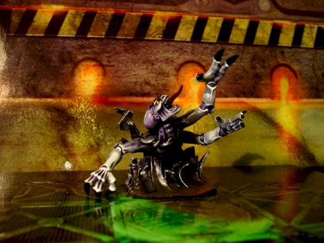 Space Hulk Genestealer - purple front by Artemus Maximus