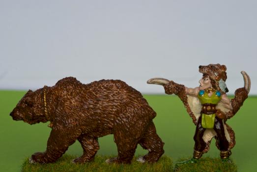 Elven beastmaster and bear by David Kolacinski