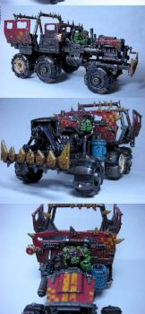 Ork Trukk with red paint job by Lead Farmer