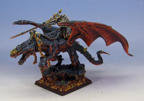 Winged Carnosaur on sculpted base with lava effects by Wappellious