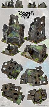 MULTIPLE 4x RUINED BUILDINGS BOX w40k, mordheim scenery terrain by studiolevel