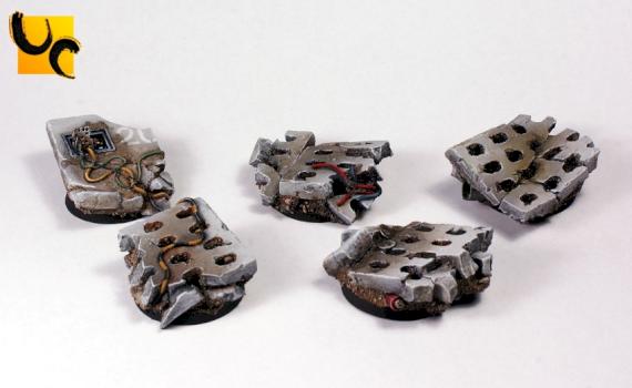 Concrete Slabs Bases Round 25mm (set1) by UnlimitedColours