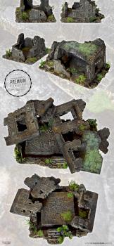 MULTIPLE RUINED BUILDINGS SET w40k, mordheim scenery terrain by studiolevel