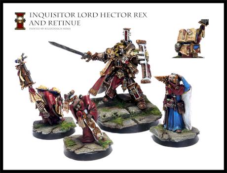 Inquisitor Lord Hector Rex and retinue by Relaxdesign minis