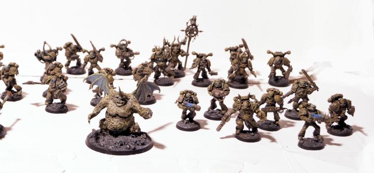 Warhammer 40k Nurgle Themed Chaos Space Marine Army A by clive_is_great