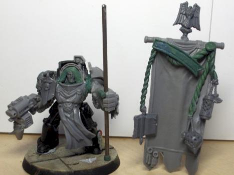 black templar terminator banner holder WIP by spyonicle