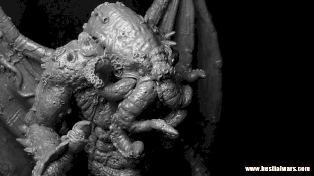Q'Thulu in grey {Lovecraft ...Cthulhu, Q'thulu, Ktulu, Cathulu, Kthulhut... } by bestialwars
