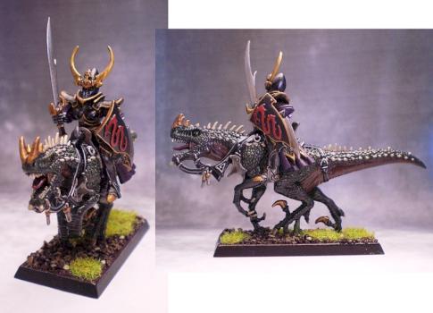 Druchii Dreadlord on Cold One by jarvax