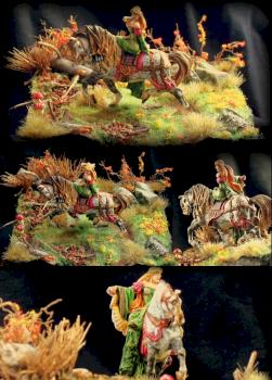 Mounted Sorceress with Parchment by fuzztones