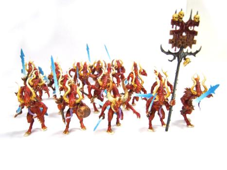 Chaos Daemons Bloodletters of Khorne Regiment by dydziorek