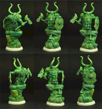 Dwarf Warrior original green stuff sculpture 28mm by Scibor