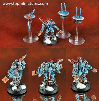 Warhammer 40k Tau Empire Tau Commander Shadowsun and Drones by Topminiatures