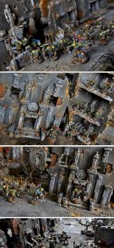 KINGS DEATHCITY 72x48 GAMEBOARD + BUILDINGS TERRAIN + ORK WARGANG by studiolevel