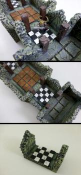 4 Tile Black & White Checkered Corridor... by dungeonlair