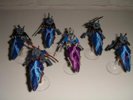 Eldar Farseer with Seer Council on Jetbikes by scharling