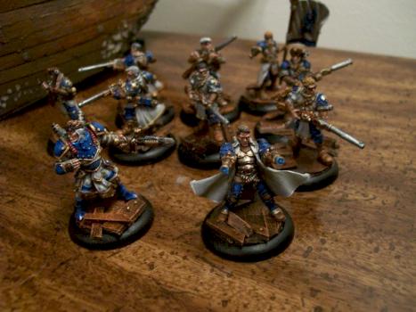 Lt. Caine and Journeyman Warcaster + Longgunners by Tanith1st