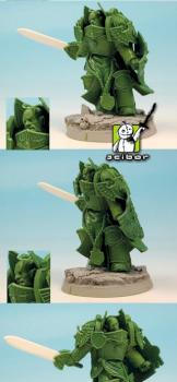28mm scale SF Warrior Greenstuff Sculpture by Scibor