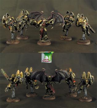 5 Chaos raptors with champion by Idler studio