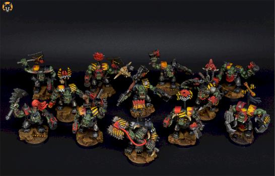 Squad of Evil Sunz Ork Nobz by KujoPainting