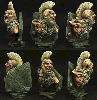 Dwarf Bust painted height 120mm by Scibor