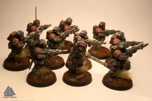 Imperial Guard Infantry Squad by Valknut Painting