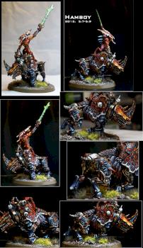 Herald of Khorne on Juggernaut of Khorne by hamboy