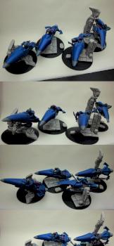 Eldar Jetbike squadron with warlock by Vvion