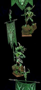 Wood Elf Noble with Battle Standard Bearer by slawek