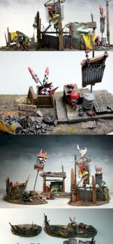 Ork Com Station, Barricades and Ammo Dump by Terraformer