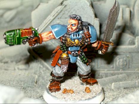 Space Wolf Scout with Plasma Pistol by Kraytdragn