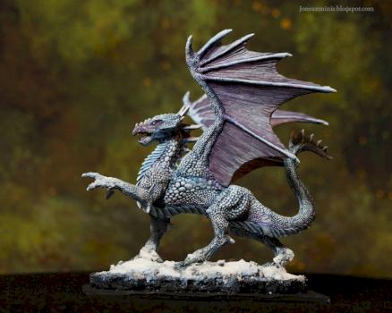 Reaper Bones White Dragon_painted by JonVanMinis by JonVanMinis