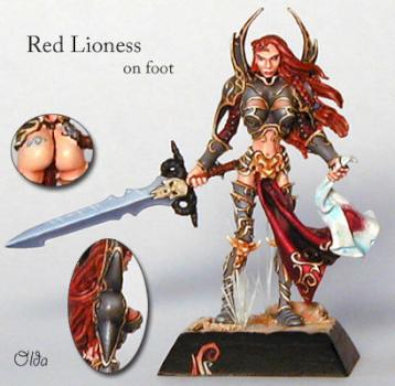 Red Lioness on Foot by Olda