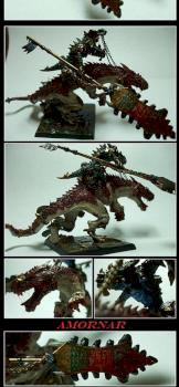 Lizardmen Oldblood on Carnosaur by Amornar