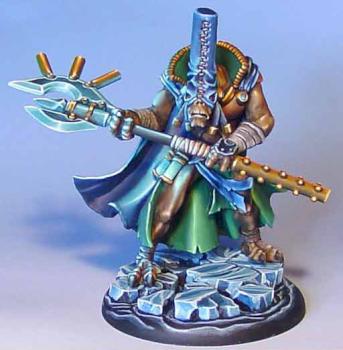 Dark Age Dragyri Soul Warden on sculpted base by Wappellious