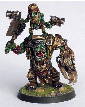 Space ork boss with helm bearer by ManU26