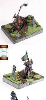Bretonnia knight and peasant by LaurelinM