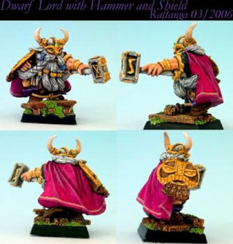 Dwarf Lord with Hammer and Shield by phael_minis