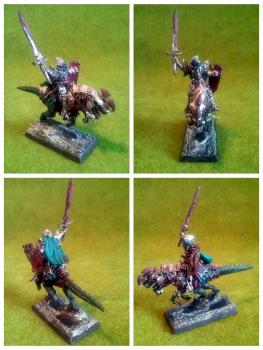 Dark Elf Dreadlord on Cold One by Falarier