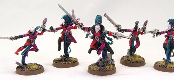 Eldar Harlequins of Saim-Hann with Great Harlequin by richardvan