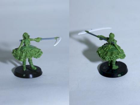 Cybergothic girl with scythe (Green) by ArchonPL