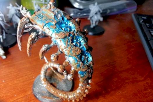 Rusty Blue Chrome Necron by Battlegrounds Wargaming